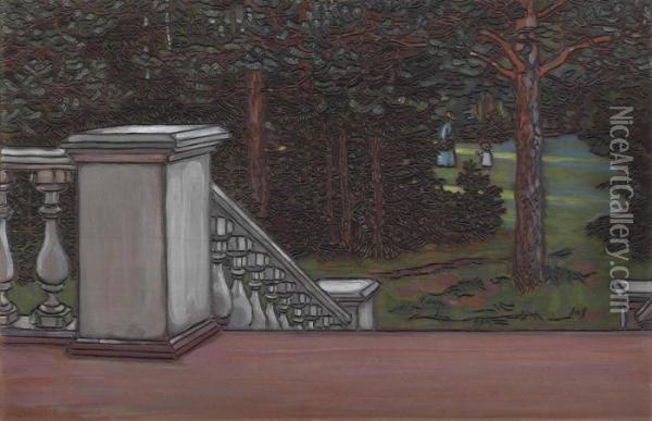The Terrace Oil Painting - Maria Vasil'Evna Jakuncikova