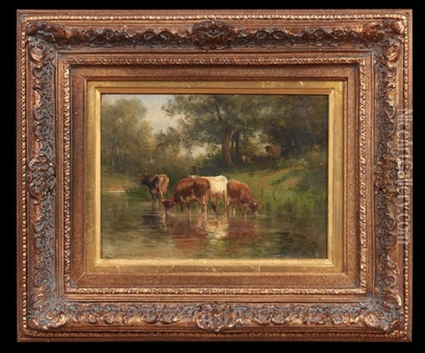 The Watering Place Oil Painting - Thomas Bigelow Craig