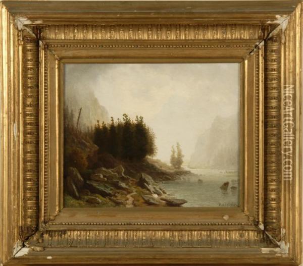 Mountain Lake Oil Painting - Heinrich Heinlein