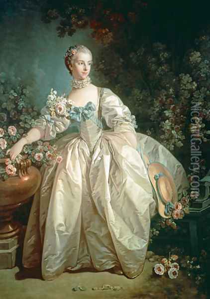 Portrait of Mademoiselle Bergeret Oil Painting - Francois Boucher