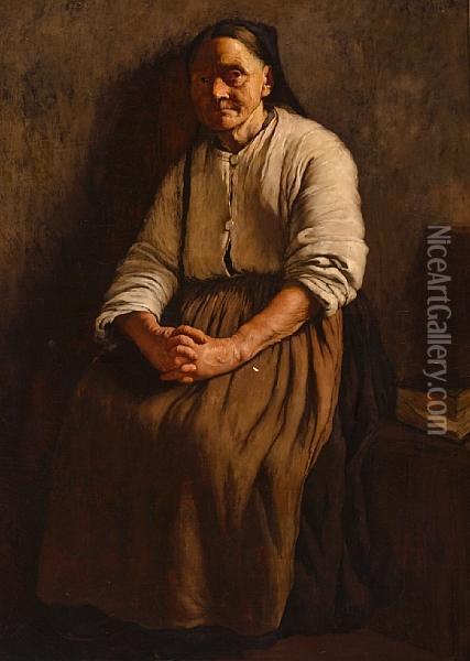 Old Woman Oil Painting - Louis Charles Moeller