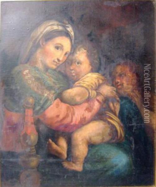 Madonna Dela Sedia Oil Painting - Raphael (Raffaello Sanzio of Urbino)