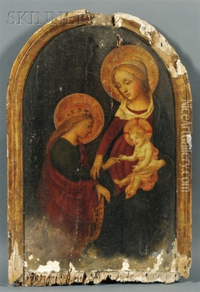 The Mystic Marriage Of Saint Catherine Oil Painting -  Pier Francesco Fiorentino