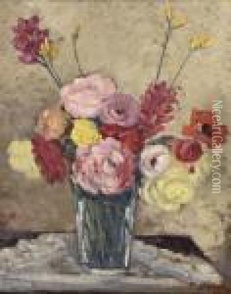 Vase De Fleurs Oil Painting - Emile Alfred Dezaunay