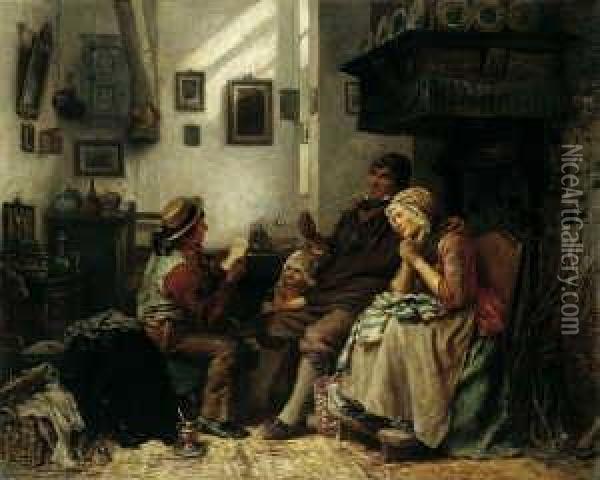 Signiert Und Datiert Unten Rechts: Carl Hubner 1859. Oil Painting - Carl Hubner