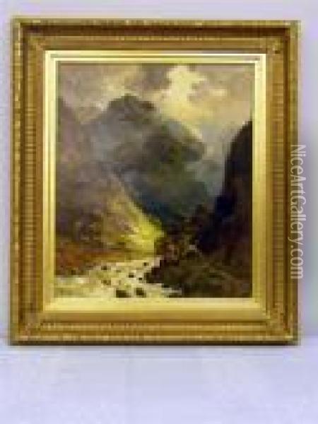 Highland Landscape Oil Painting - Frank E. Jamieson