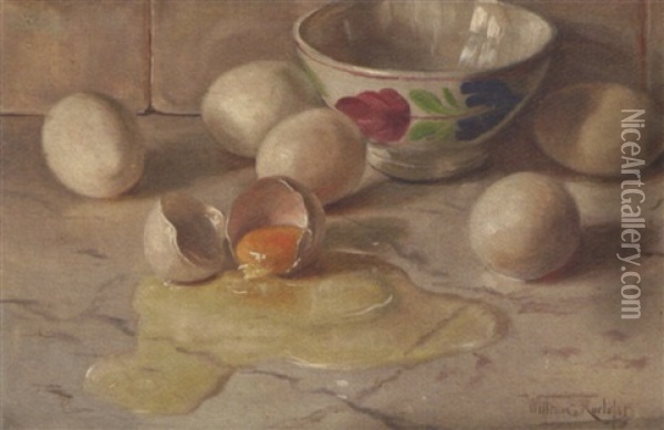 Still Life With Eggs Oil Painting - Willem Elisa Roelofs