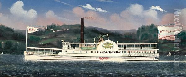 The Hudson River Dayliner Oil Painting - James Bard