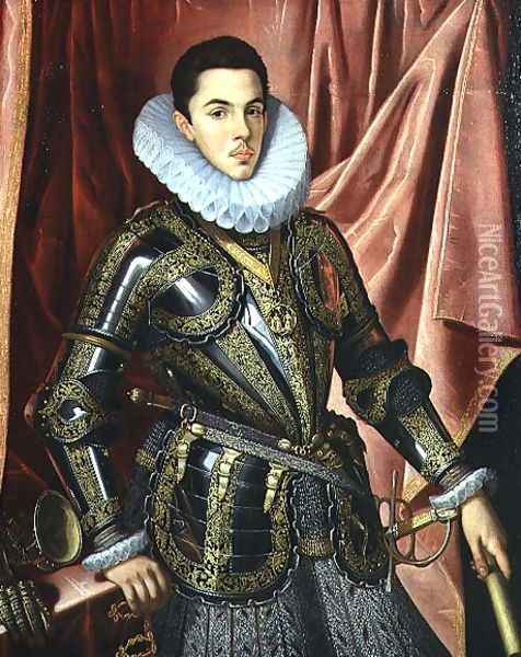 Portrait of a Young Man in Armour Oil Painting - Claudio Coello