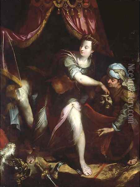 Judith and Holofernes Oil Painting - Lavinia Fontana