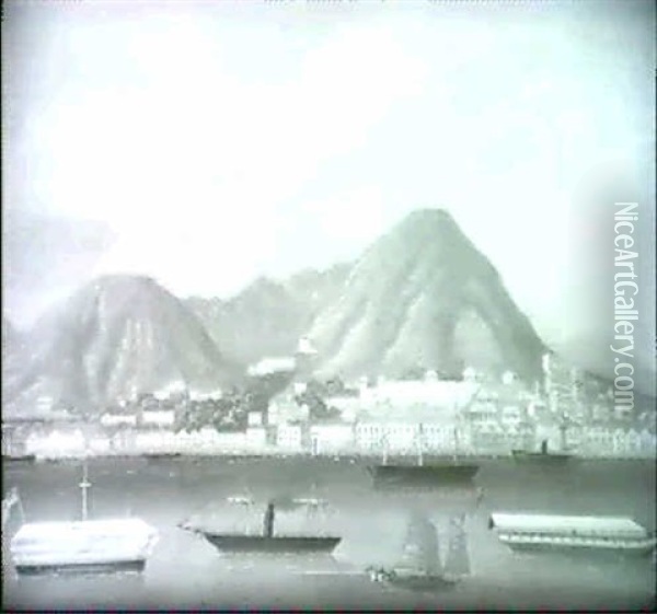 View Of Hong Kong Oil Painting - Miklos Siko