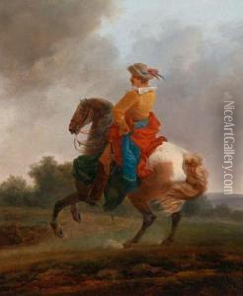 Einvornehmer Reiter In Der Levade Oil Painting - Francesco Giuseppe Casanova