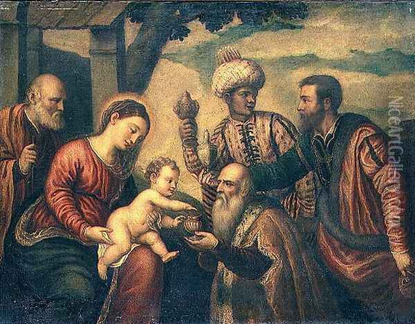 Adoration of the Kings Oil Painting - Bonifacio Veronese (Pitati)