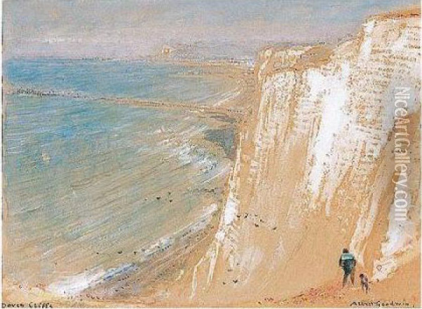 Dover Cliffs Oil Painting - Albert Goodwin