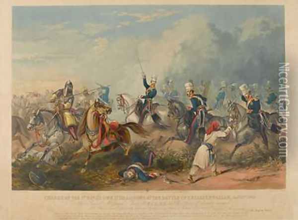 Charge of the 3rd Kings Own Light Dragoons at the Battle of Chillianwala on the 13th of January Oil Painting - Henry Martens