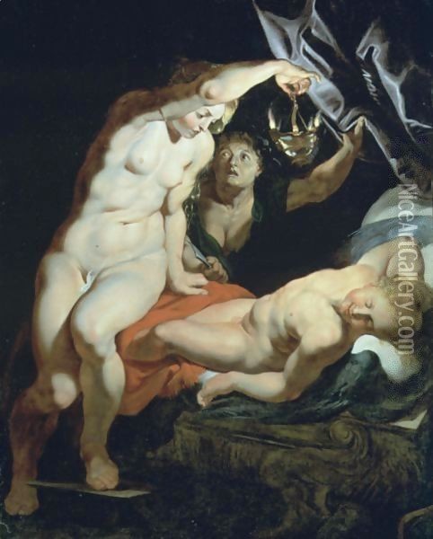 Cupid And Psyche Oil Painting - Peter Paul Rubens