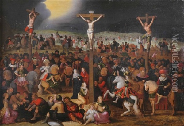 Die Kreuzigung Christi Oil Painting - Louis de Caullery