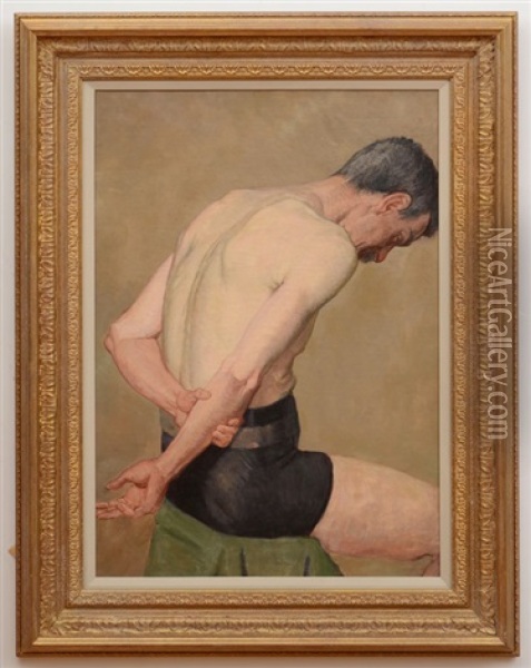 Portrait Of A Seated Man Oil Painting - Henry Scott Tuke