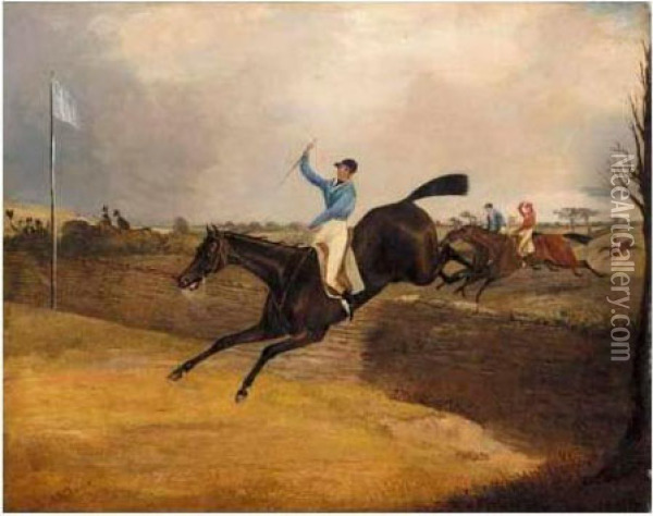 Leamington Steeplechase Oil Painting - Francis Calcraft Turner