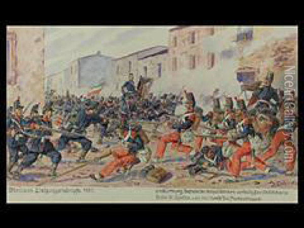 Italiens Einigungskampfe 1860 Oil Painting - Hermann Sattler