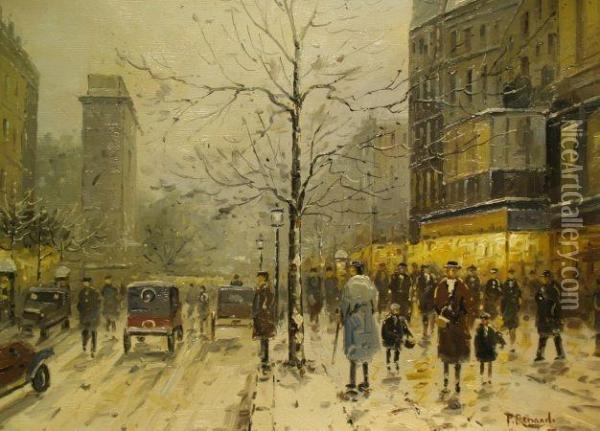 Parisian Street Scene Oil Painting - Paul Renard