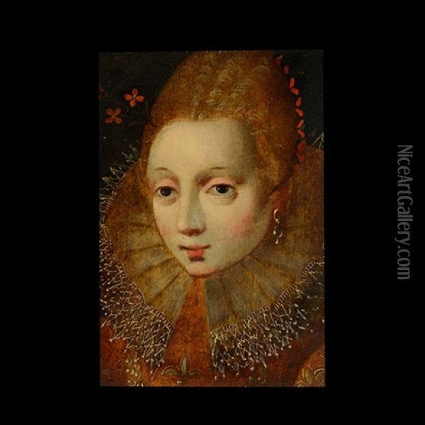 Portrait Of Princess Claude De France Oil Painting - Francois Clouet