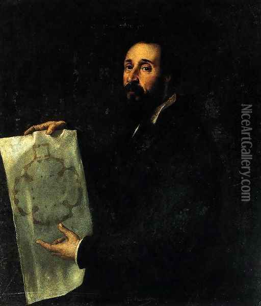 Portrait of Giulio Romano 2 Oil Painting - Tiziano Vecellio (Titian)