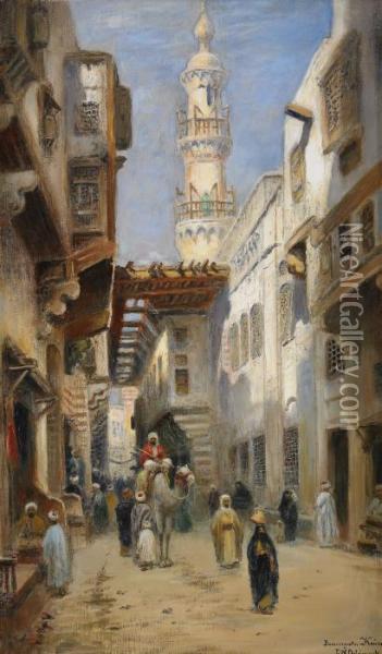 Bazargata, Kairo Oil Painting - Frans Wilhelm Odelmark