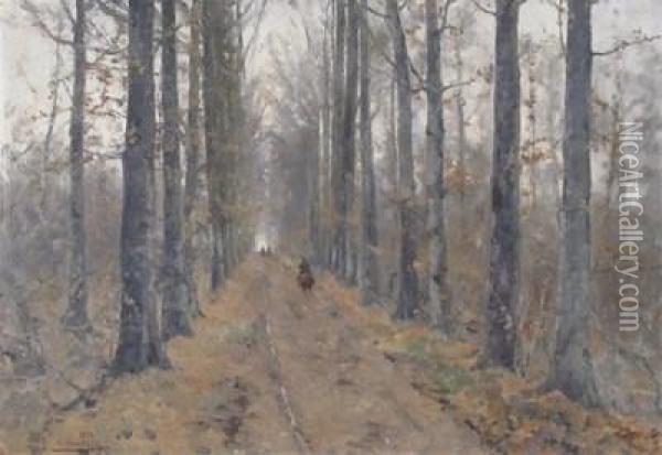 Foret De Soignes Oil Painting - Adolphe Jean Hamesse