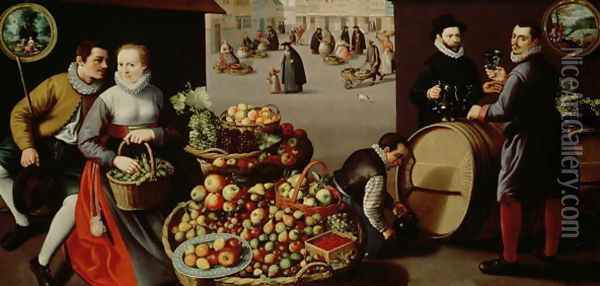 Fruit Market Oil Painting - Lucas van Valckenborch