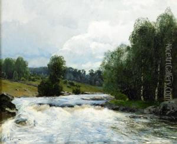 Motiv Fran Morrumsan - Blekinge Oil Painting - Olof Krumlinde