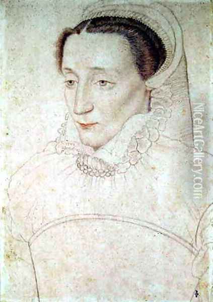 Portrait of an unknown Lady, c.1540 (2) Oil Painting - (studio of) Clouet