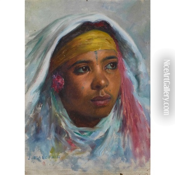 Portrat Einer Orientalin Oil Painting - Jules Blancpain