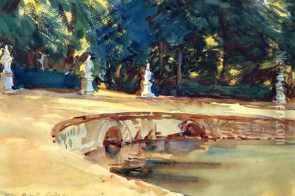 Pool in the Garden of La Granja Oil Painting - John Singer Sargent