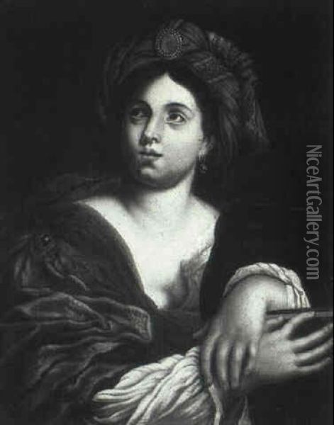 A Sibyl Oil Painting - Carlo Dolci