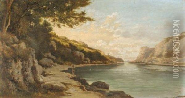 Paysage De Bord De Riviere Oil Painting - Horace Antoine Fonville
