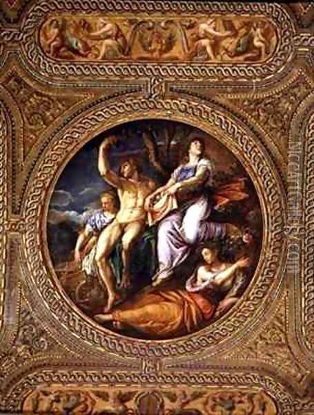 Agriculture Pomona Ceres and Neptune from the ceiling of the library Oil Painting - Battista Franco