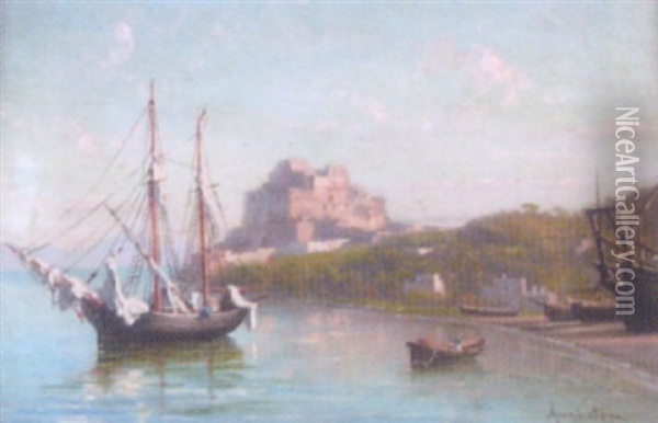 View On The Neapolitan Coast Oil Painting - Domenico Ammirato