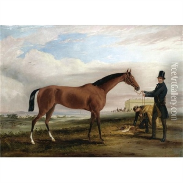 Malacca With Owner And Groom Oil Painting - Harry Hall
