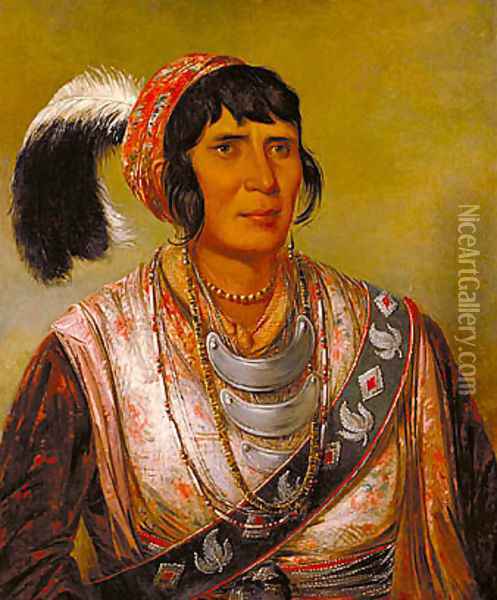 Os-ce-o-lá, the Black Drink, a Warrior of Great Distinction Oil Painting - George Catlin