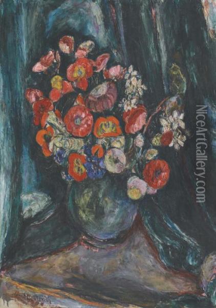 Still Life With Poppies Oil Painting - Abraham Manievich