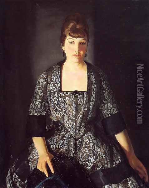 Emma In The Black Print Oil Painting - George Wesley Bellows