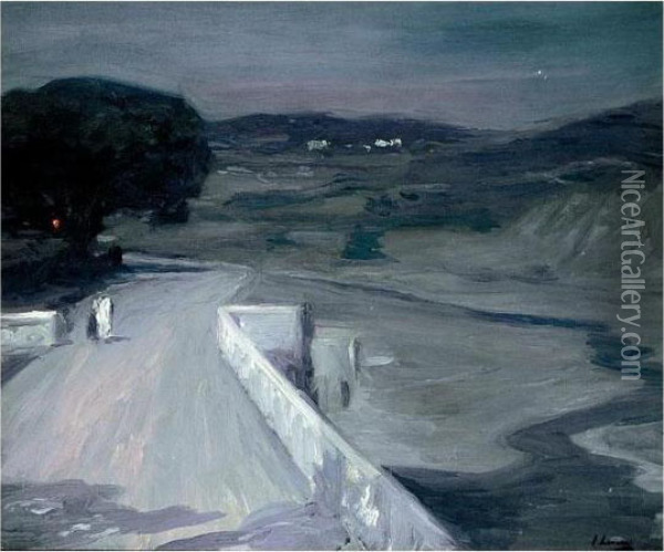 Moonlight - The Bridge Oil Painting - John Lavery