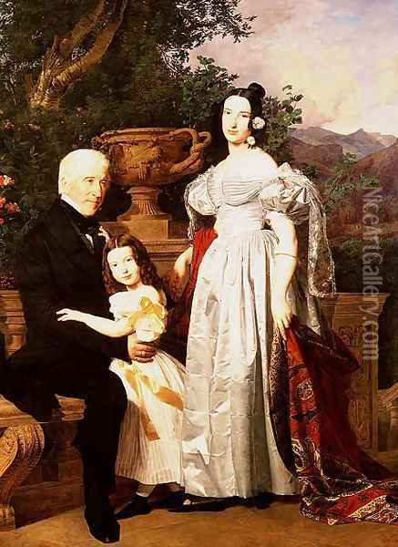 The Kerzman Family, c.1840 Oil Painting - Ferdinand Georg Waldmuller