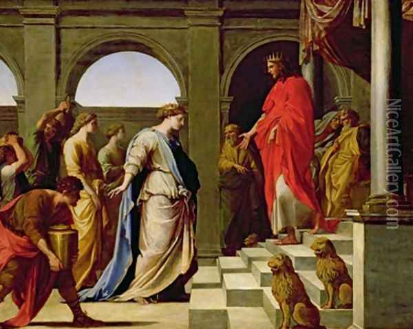 Solomon and the Queen of Sheba Oil Painting - Eustache Le Sueur
