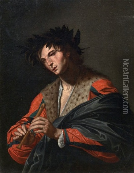 Apollo In Vesti Di Pastore Oil Painting - Valentin De Boulogne