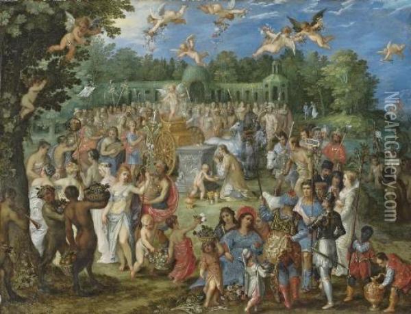 The Triumph Of Cupid Oil Painting - Hendrik van Balen