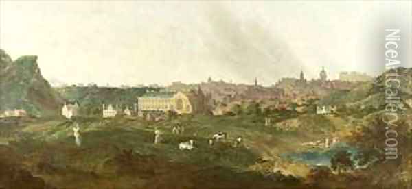 View of Edinburgh Oil Painting - William Delacour