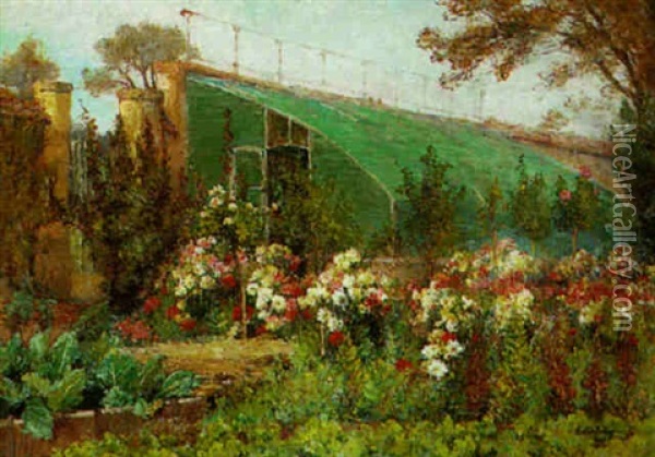 The Greenhouse Oil Painting - Eugene Jules Delahogue