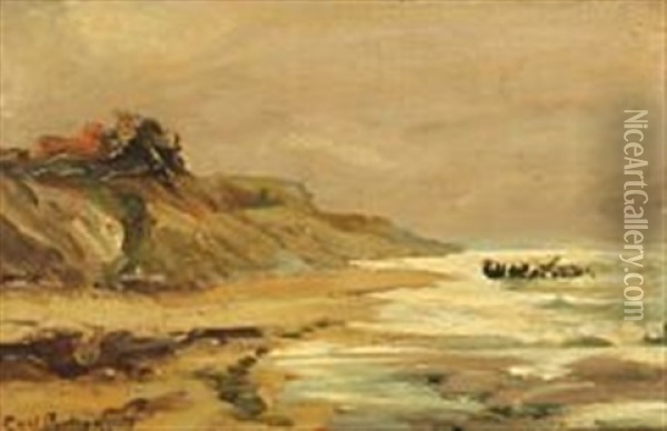 Stormy Day At Skagen Oil Painting - Carl Ludvig Thilson Locher